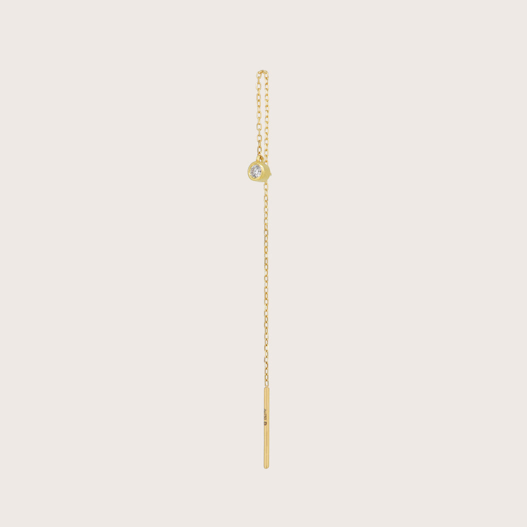 Single Diamond Protean Drape Earring
