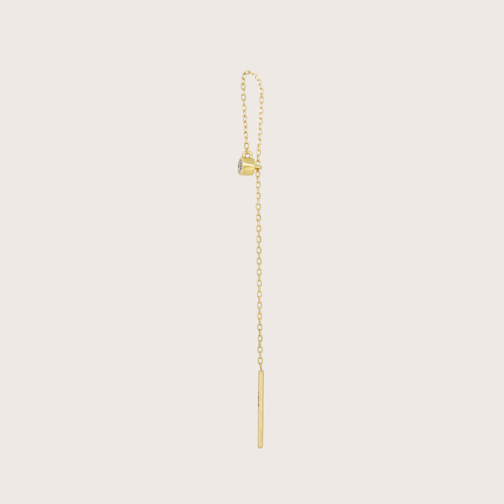 Single Diamond Protean Drape Earring