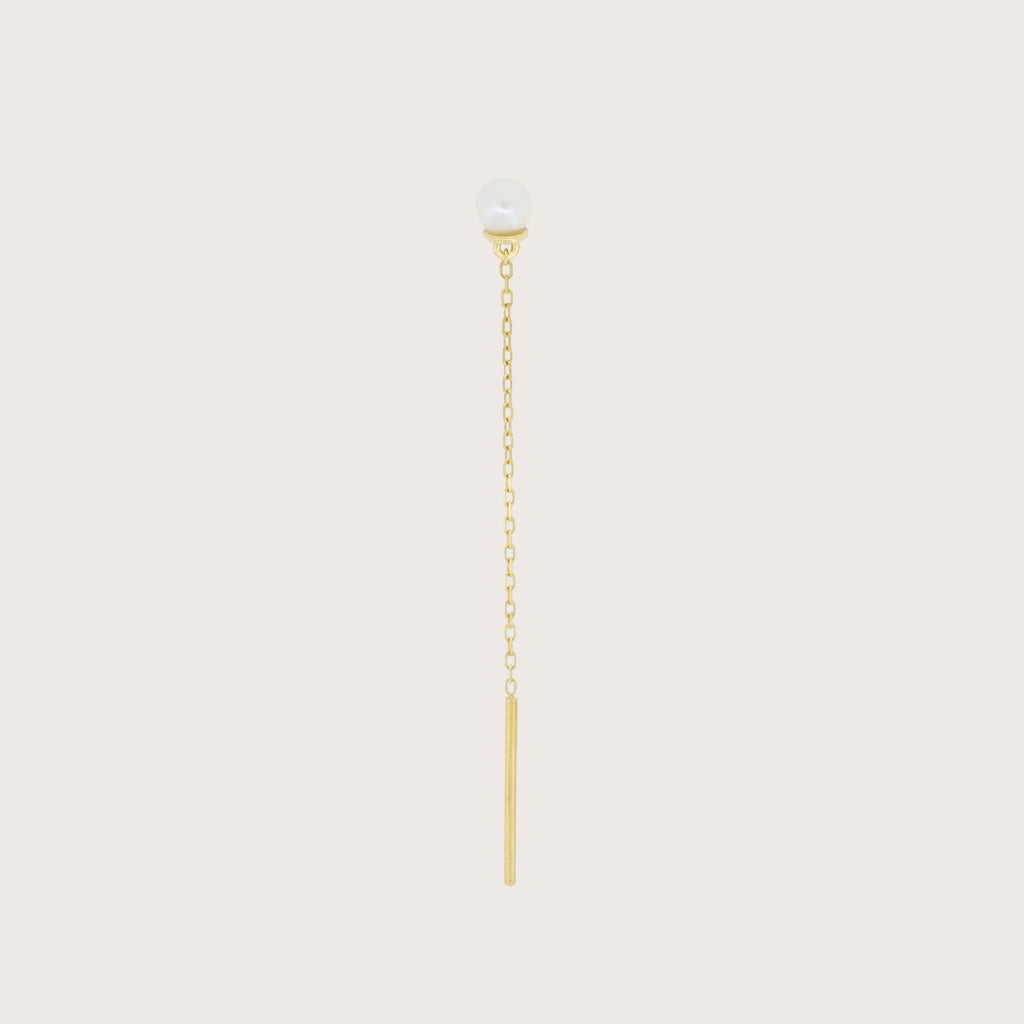 Single Pearl Drape Earring
