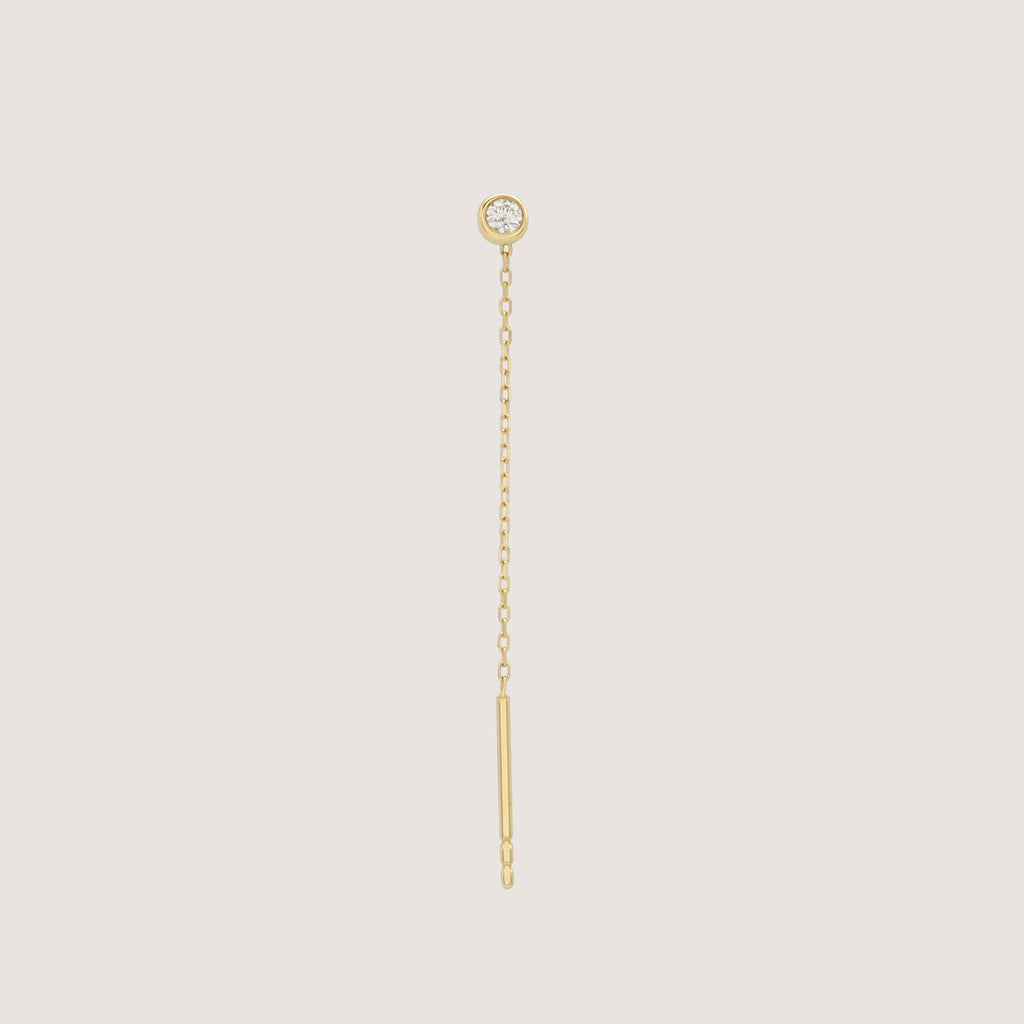 Single Diamond Drape Earring