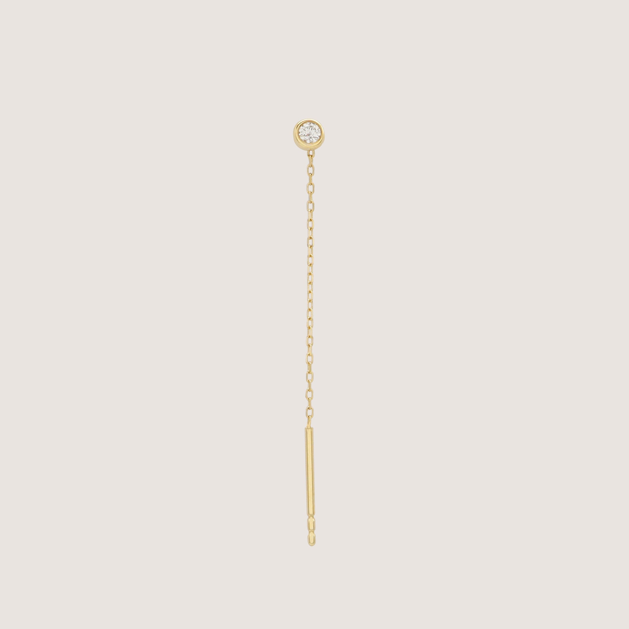 Single Diamond Drape Earring