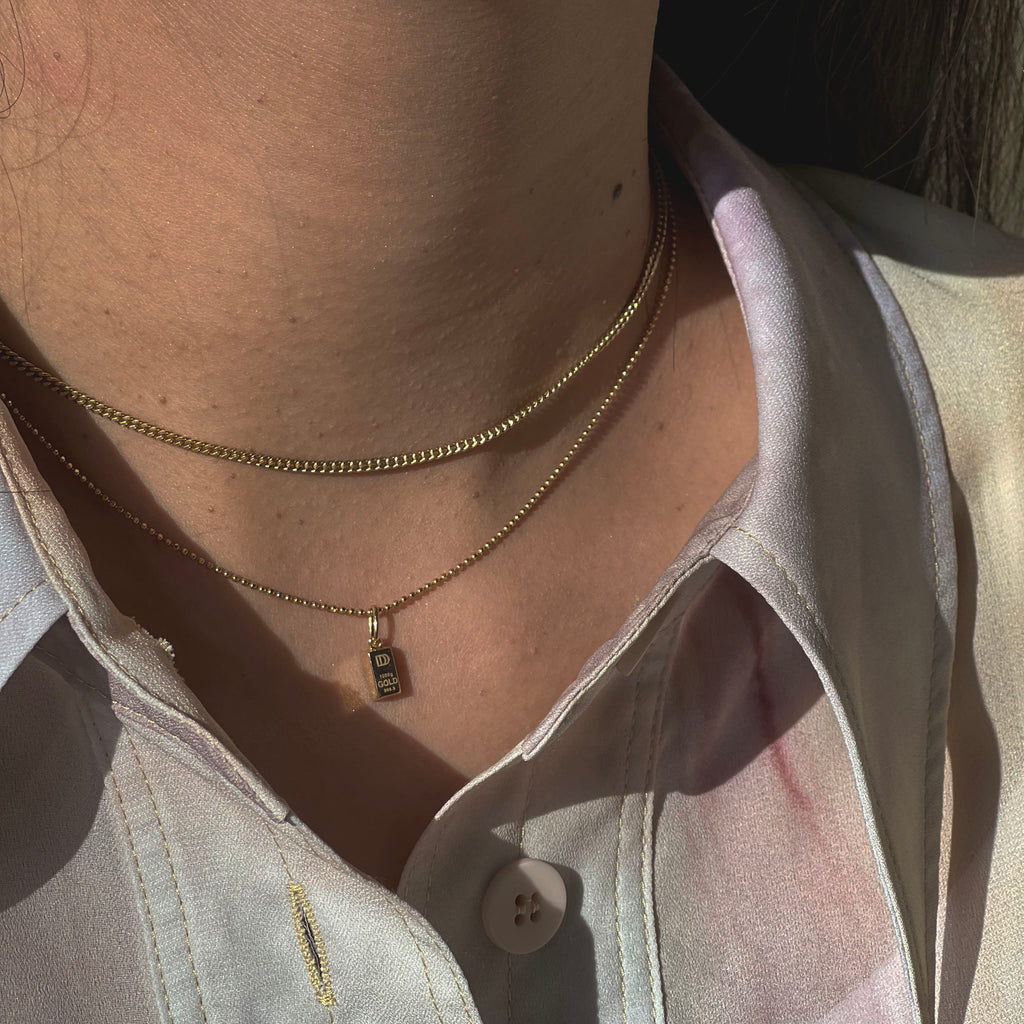 Petite Gold Brick Pendant