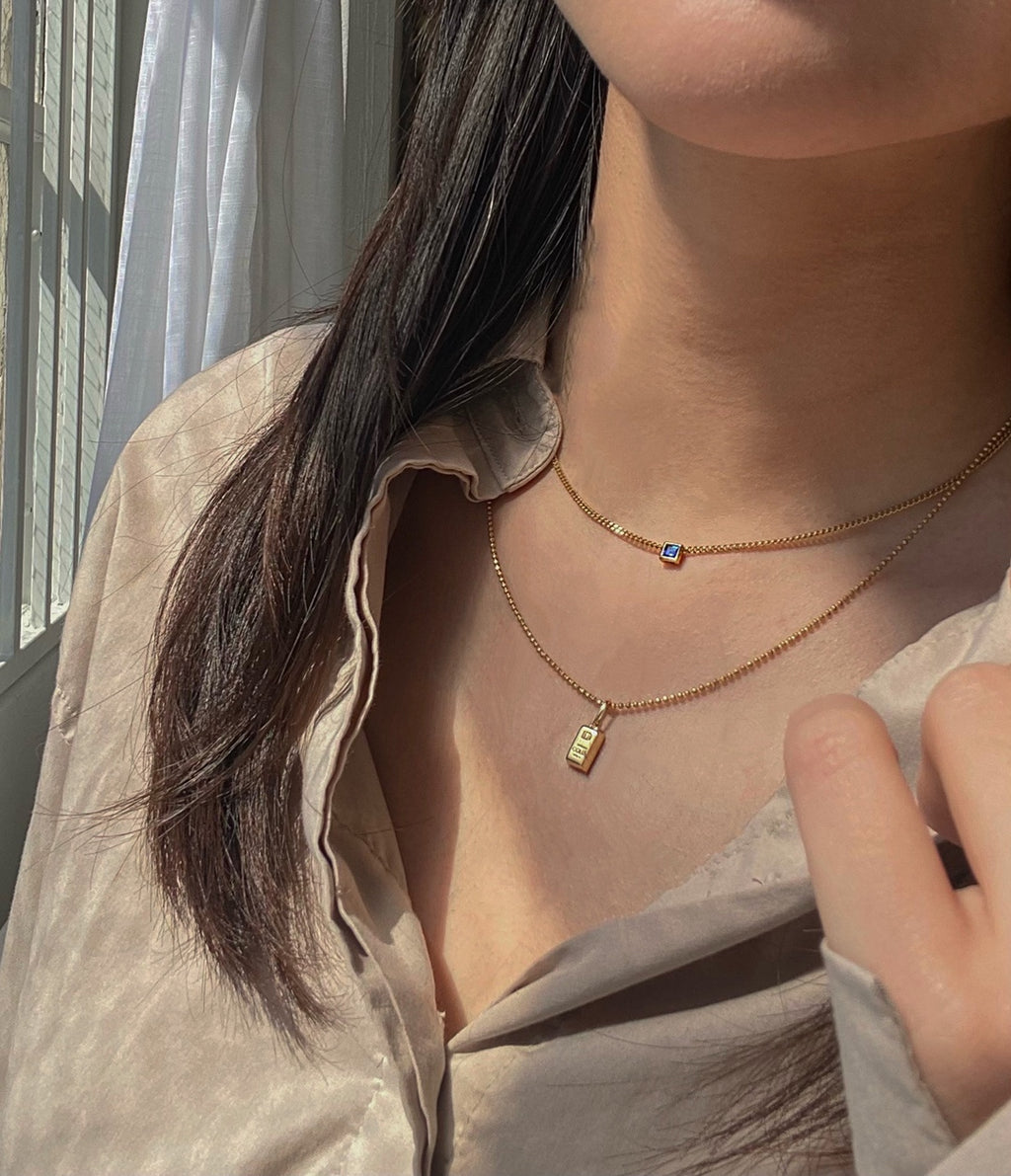 Petite Gold Brick Pendant